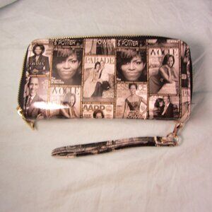 michelle obama magazine cover wristlet wallet (w2675)